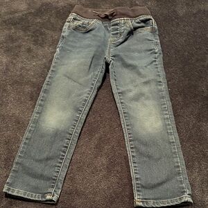 wonder nation Light Blue Denim Jogger Pants with Rib Waist